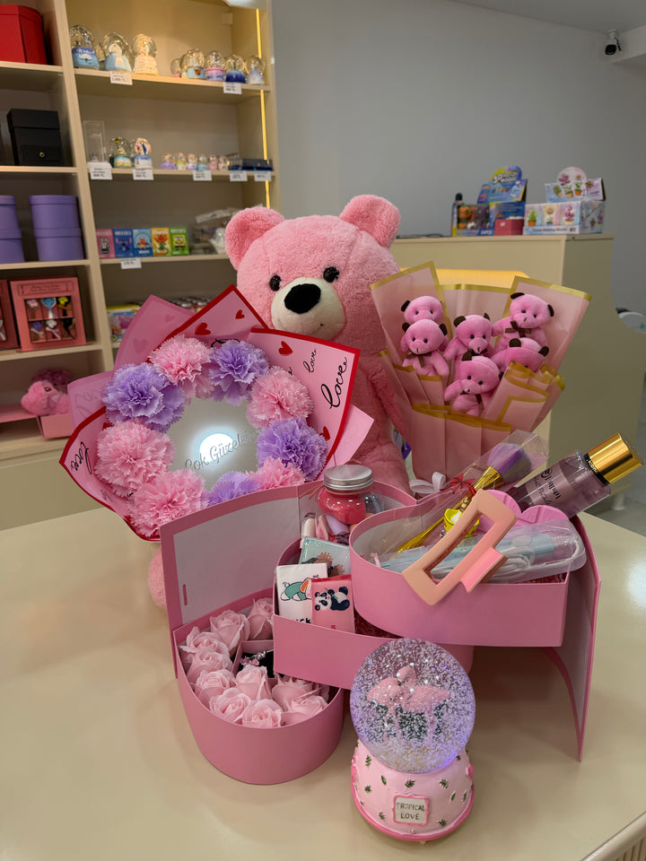 Lüks Pembe Set Pofidik Hediye