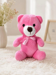 25 cm Pembe Saten Fiyonklu Peluş Ayı Pofidik Hediye
