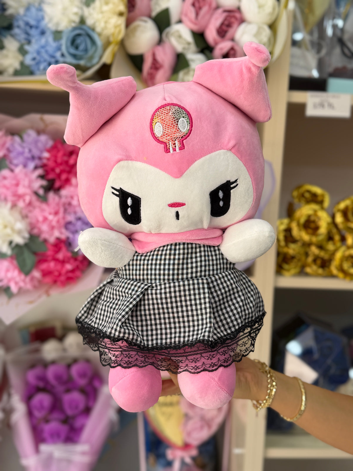 Kuromi Şık Elbiseli Yumuşak Peluş | Hediyelik Peluş Oyuncak Pofidik Hediye