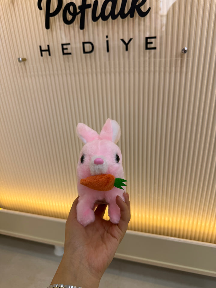 Yürüyen Melodili Havuçlu Peluş Tavşan | Sevgiliye Özel Hareketli Hediye Pofidik Hediye