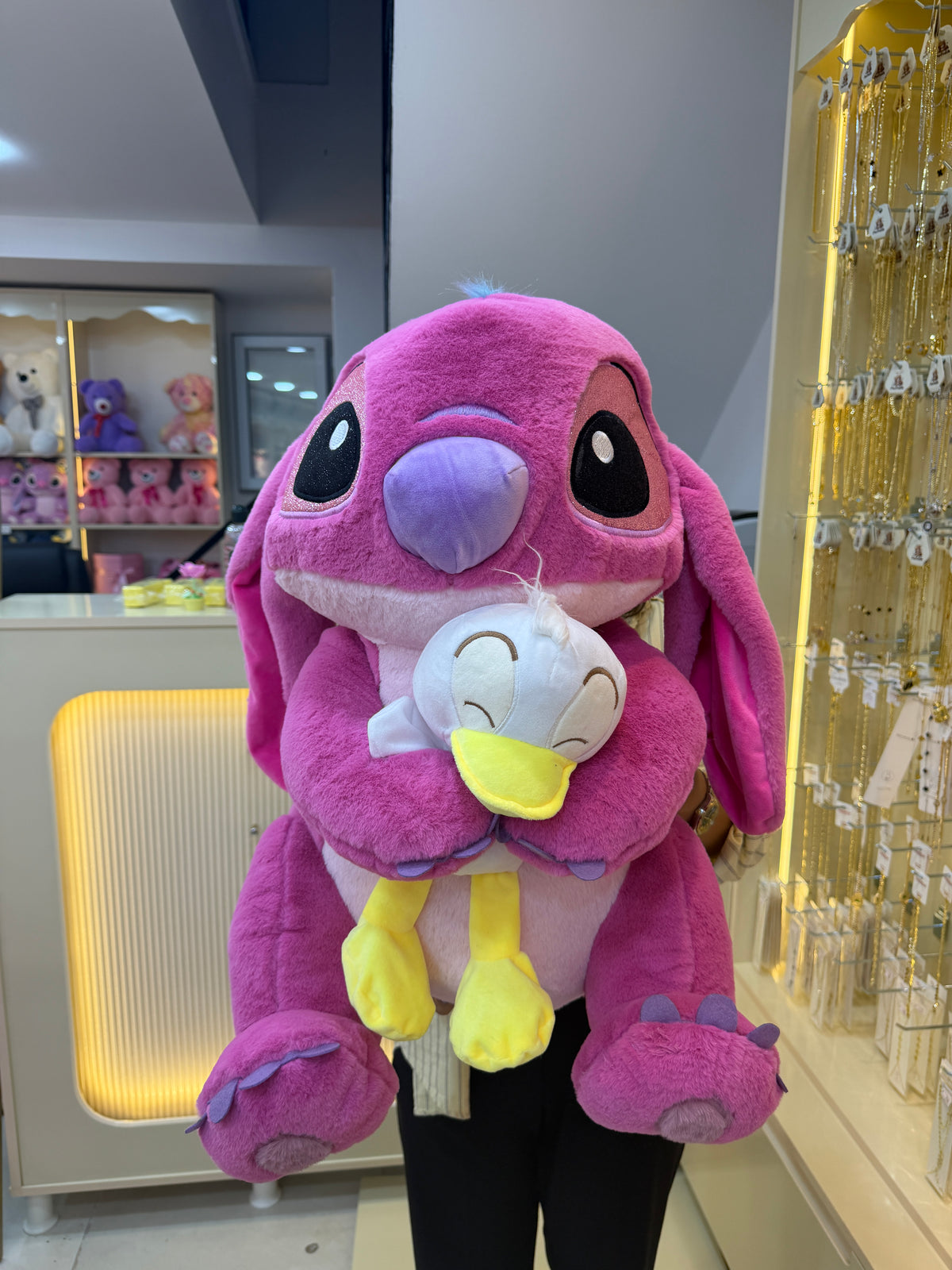 Dev Boy Ördeğe Sarılan Stitch Pofidik Hediye