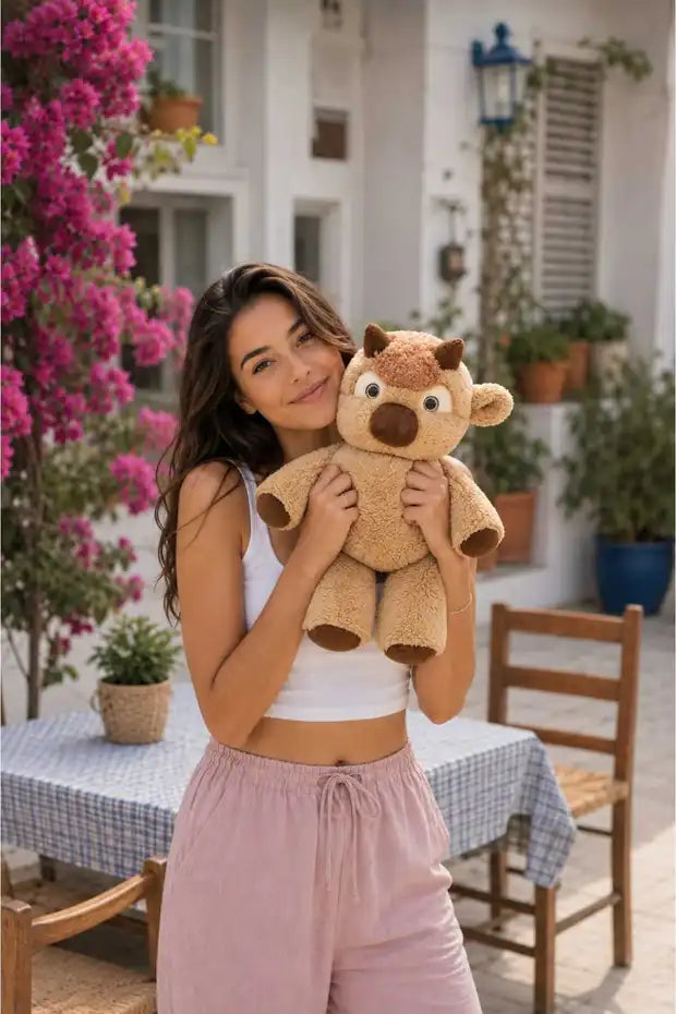 Koşan Peluş İnek Corci – 30 cm Yumuşak Hareketli Oyuncak İnek Pofidik Hediye
